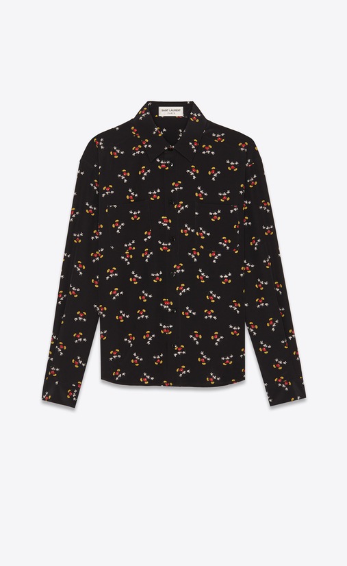 silk shirt with Mickey mouse print